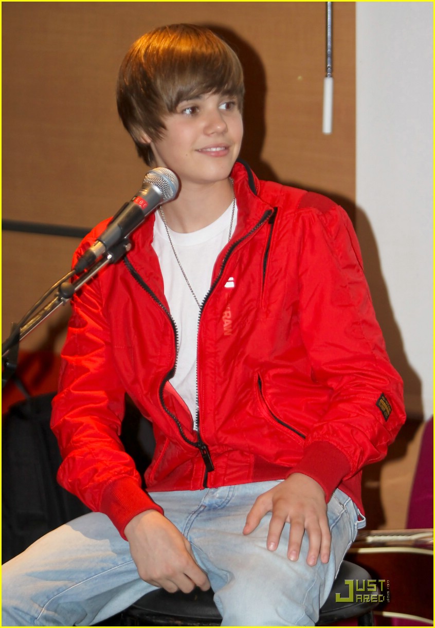 Justin Bieber Red and Black Leather Jacket