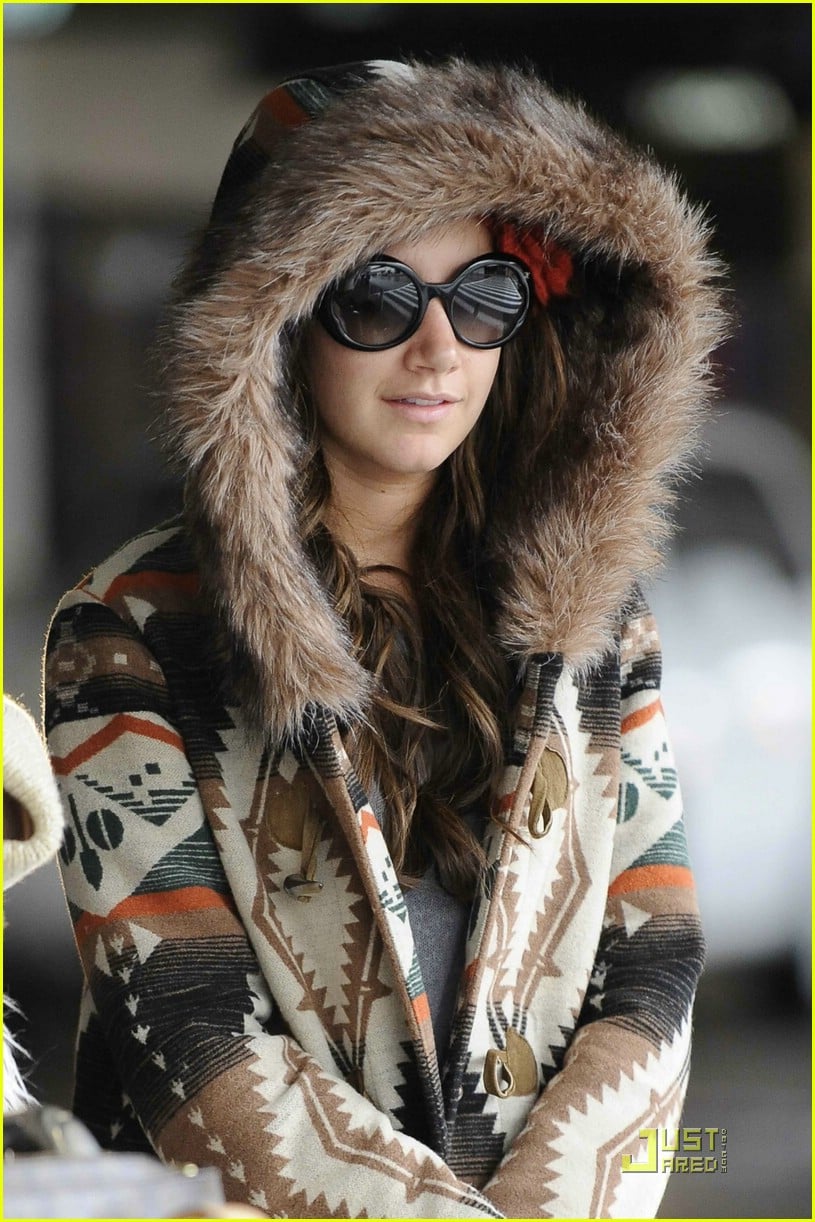 ashley tisdale fur hoodie 09