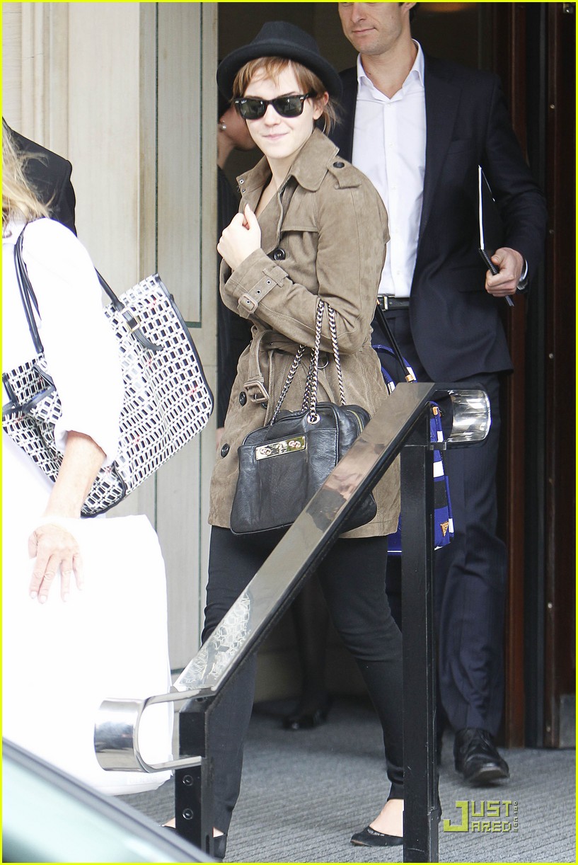 Emma Watson Unpacks Her Bag in Press for 
