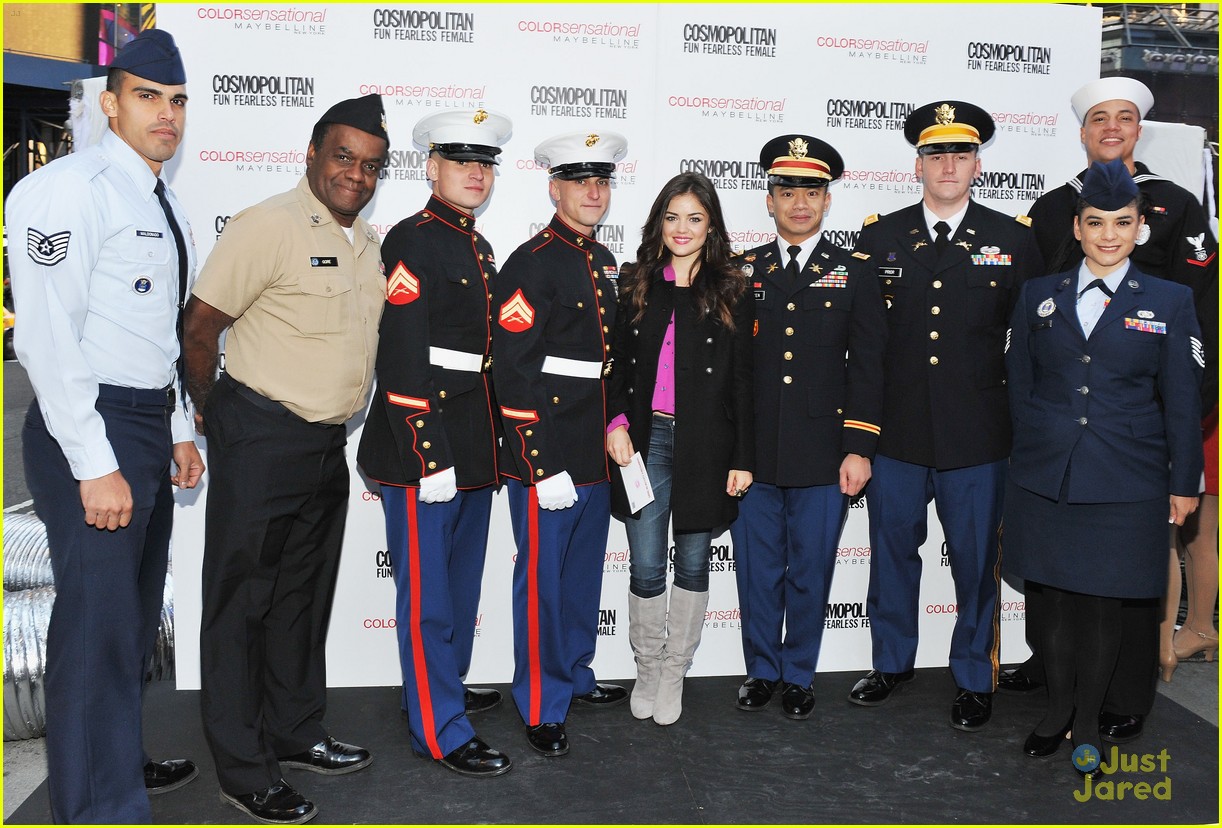 lucy hale cosmo kisses troops 17