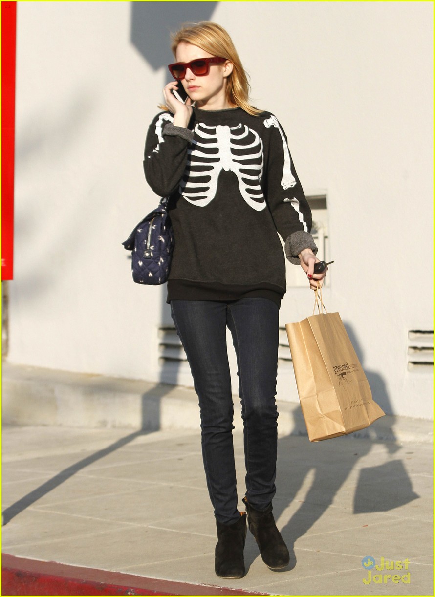 emma roberts skeleton sweater 10
