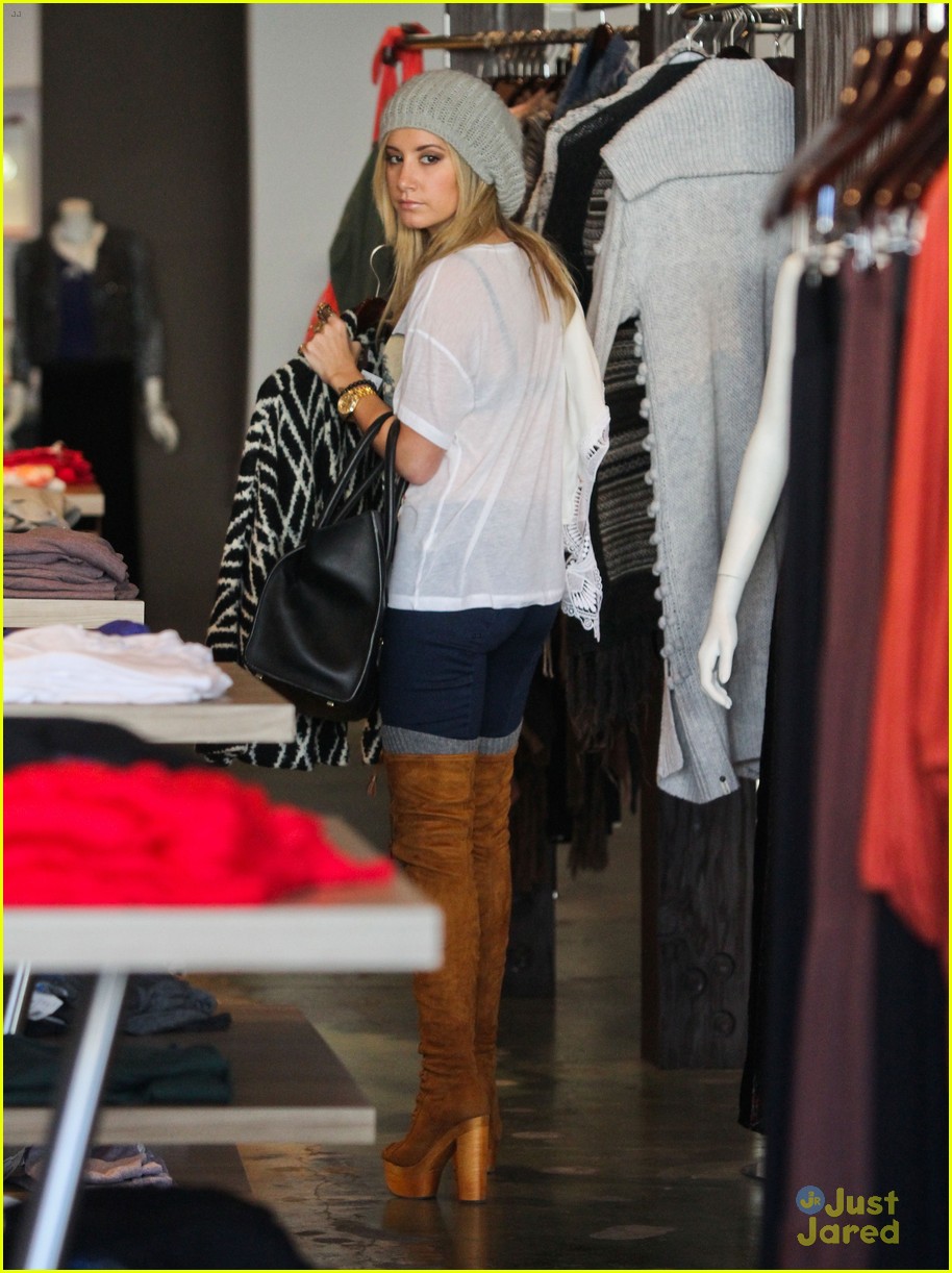 ashley tisdale lace boots shopping 05