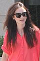 lily collins lunch red top 01