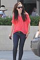 lily collins lunch red top 04