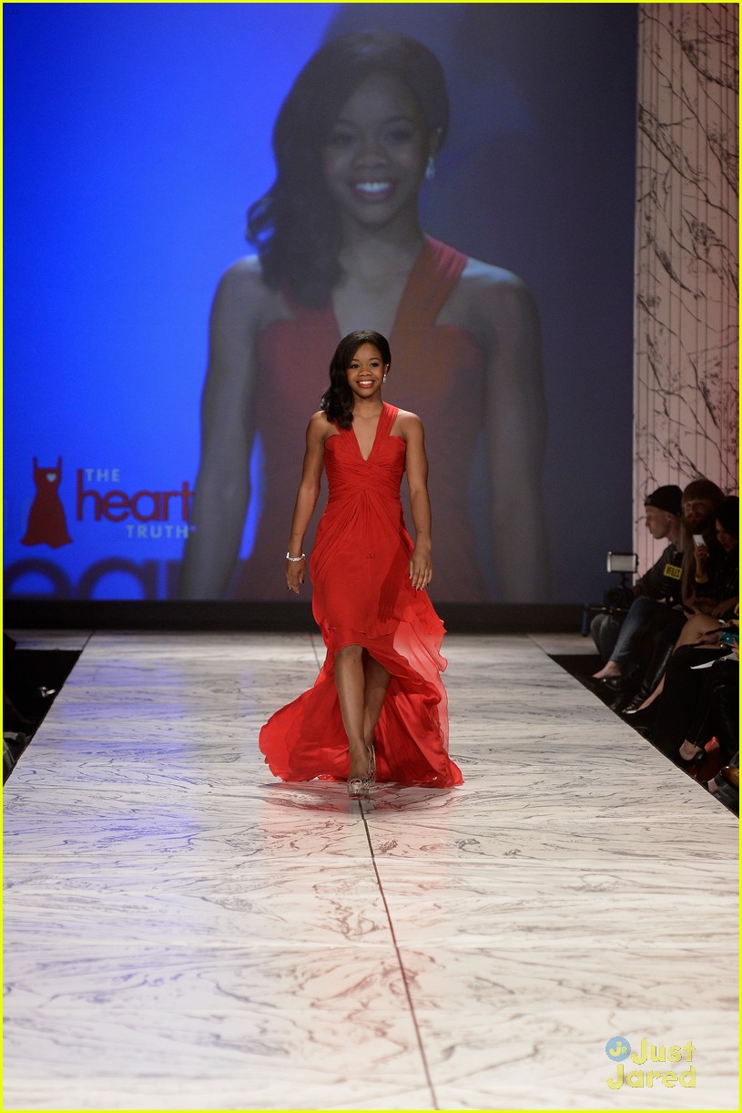 gabrielle douglas heart truth red dress fashion show 2013 10