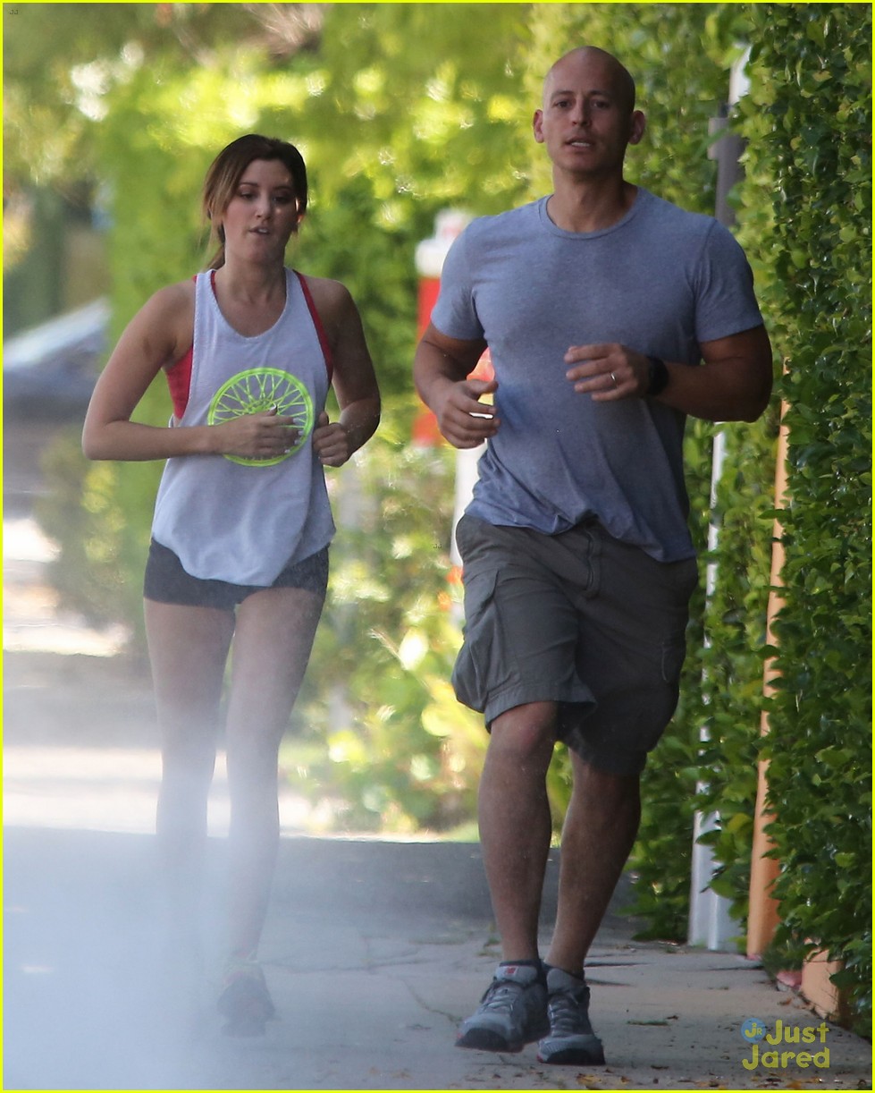 ashley tisdale jogs with her trainer in weho 01