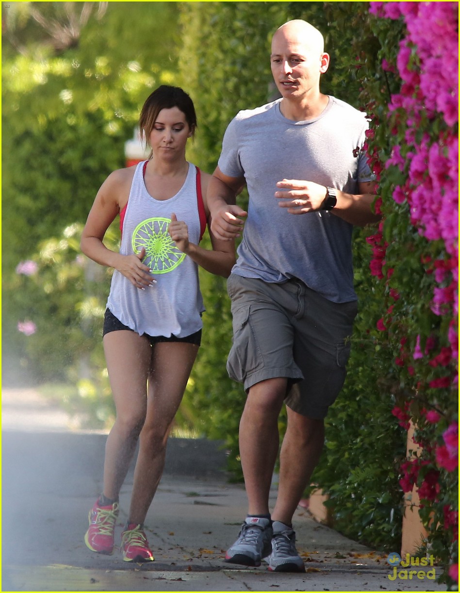 ashley tisdale jogs with her trainer in weho 03