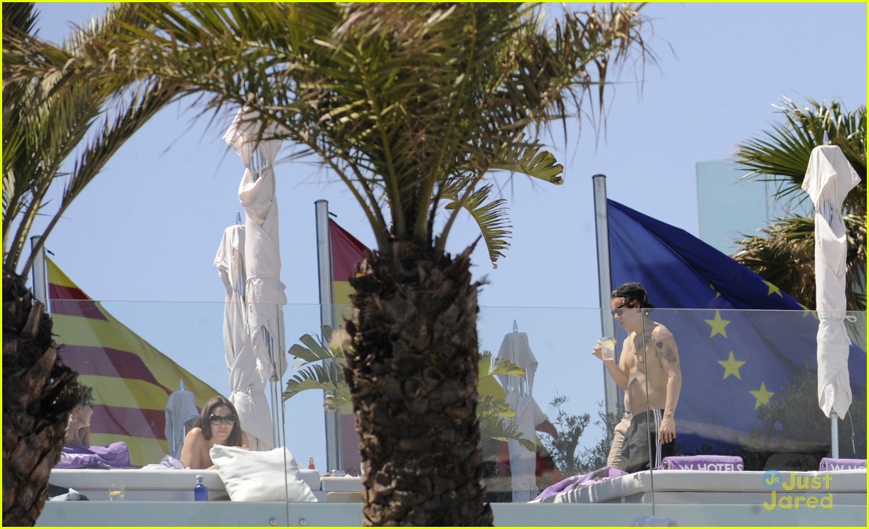 harry styles shirtless pool party 06