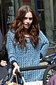 lily collins pushes stroller on love rosie set 02