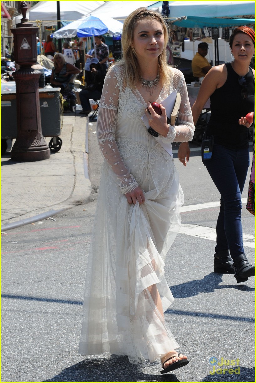 imogen poots dons white dress for squirrels to the nuts 11