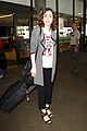 lily collins lax arrival hug 01