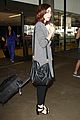 lily collins lax arrival hug 18