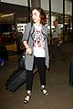 lily collins lax arrival hug 19
