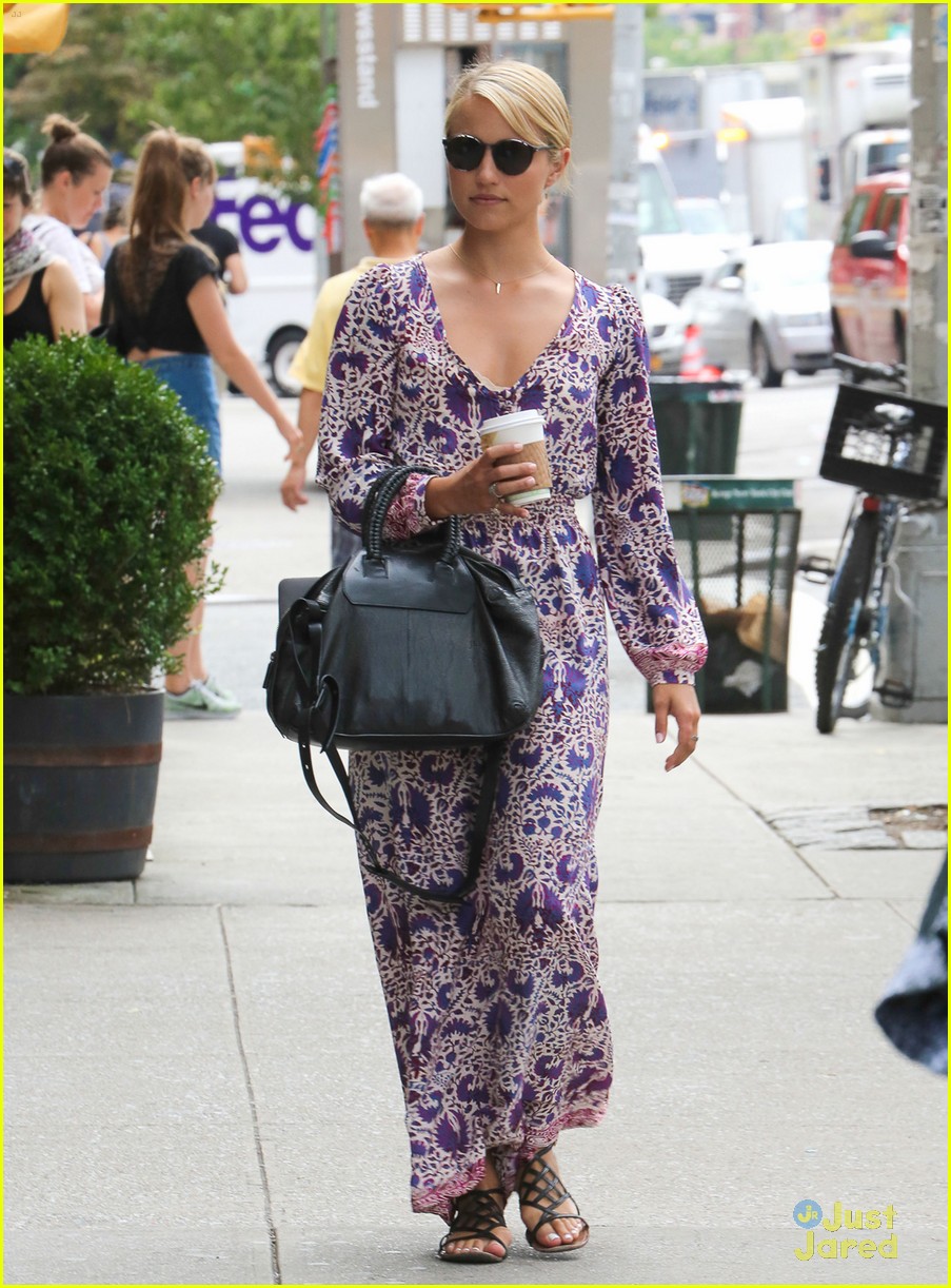 dianna agron floral dress nyc 02