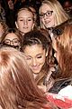 ariana grande amsterdam arrival with fans 06