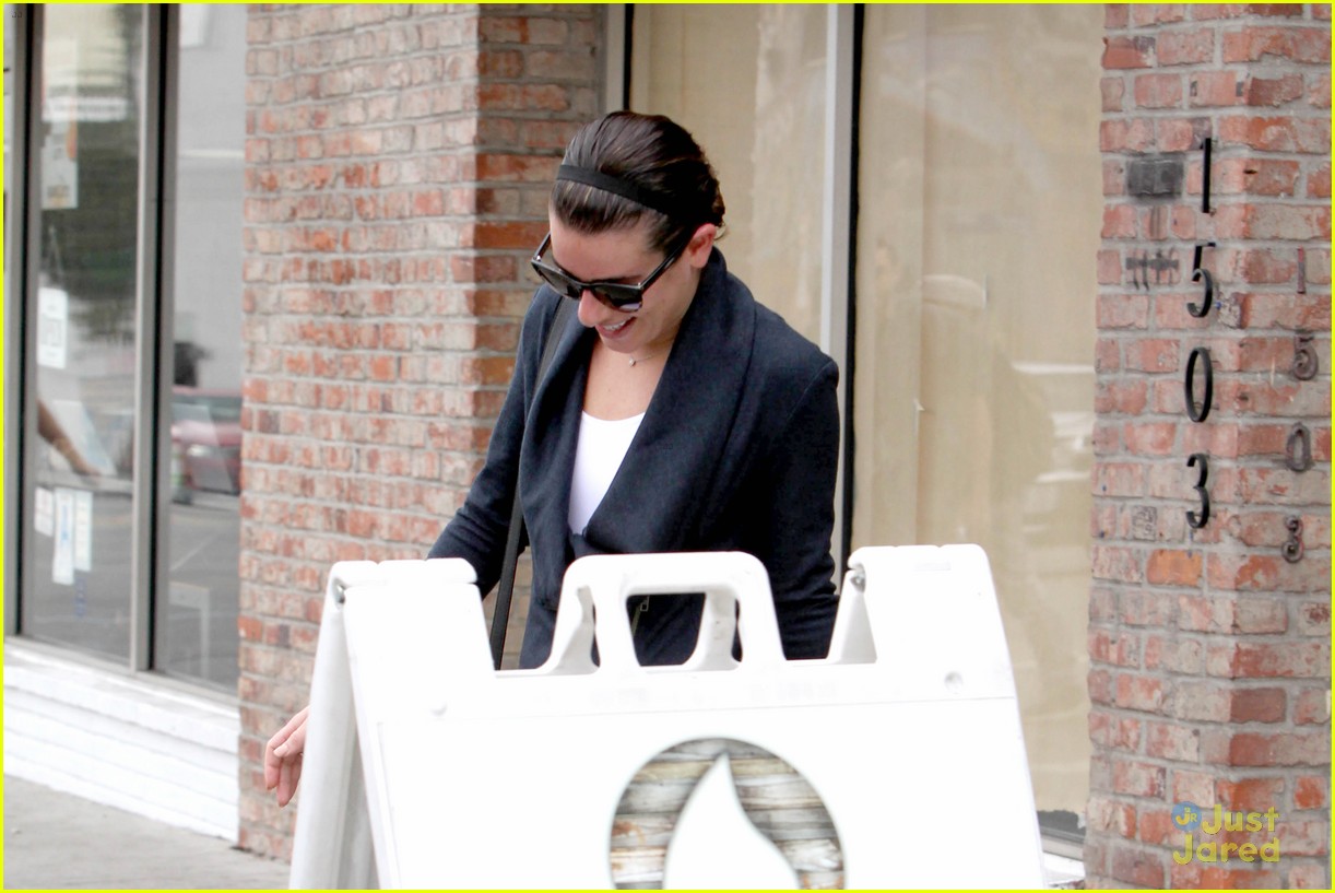 lea michele sweat shop stop in hollywood 11