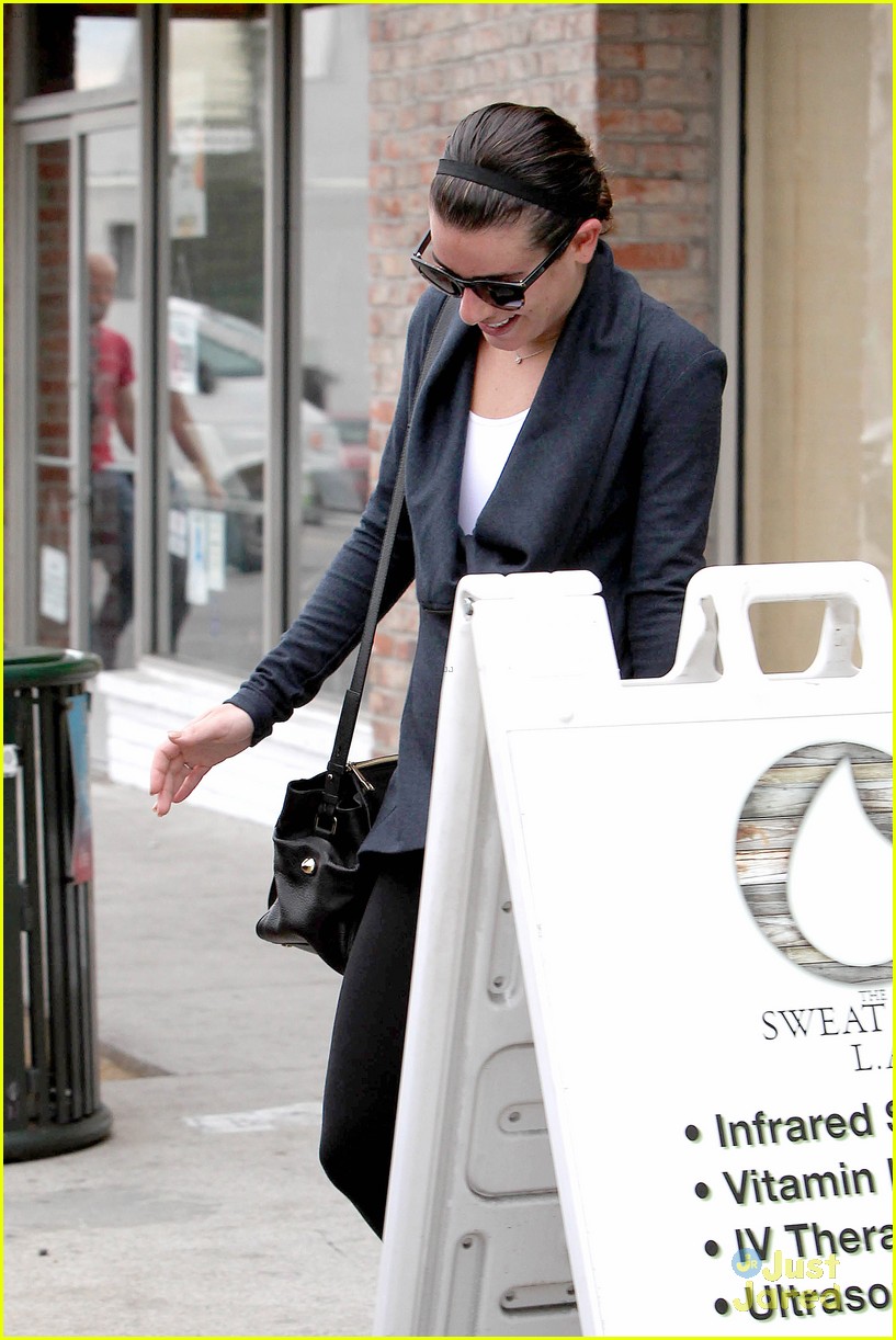 lea michele sweat shop stop in hollywood 13