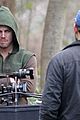 stephen amell dons wig arrow filming 09