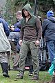 stephen amell dons wig arrow filming 12