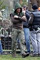stephen amell dons wig arrow filming 14