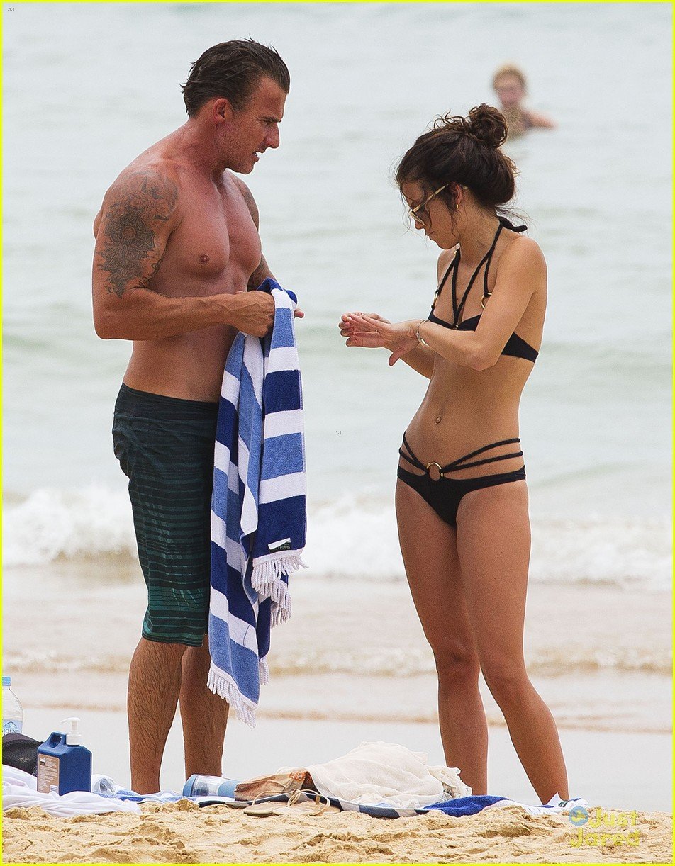 annalynne mccord bikini beach babe with shirtless dominic purcell 20