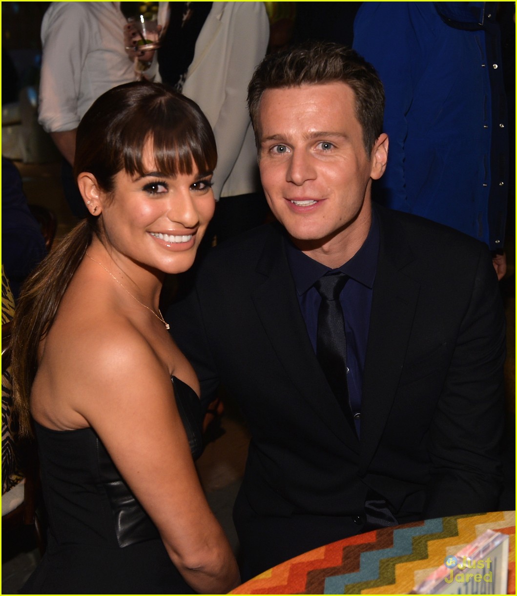 lea michele looking premiere party with jonathan groff 02