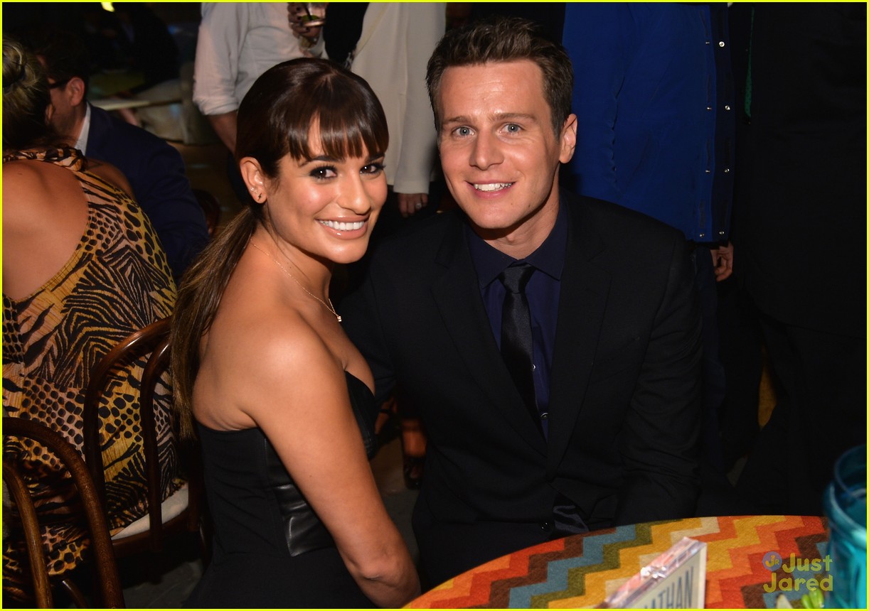 lea michele looking premiere party with jonathan groff 03