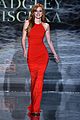 bella thorne red dress fashion show 2014 01