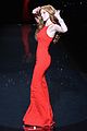 bella thorne red dress fashion show 2014 09