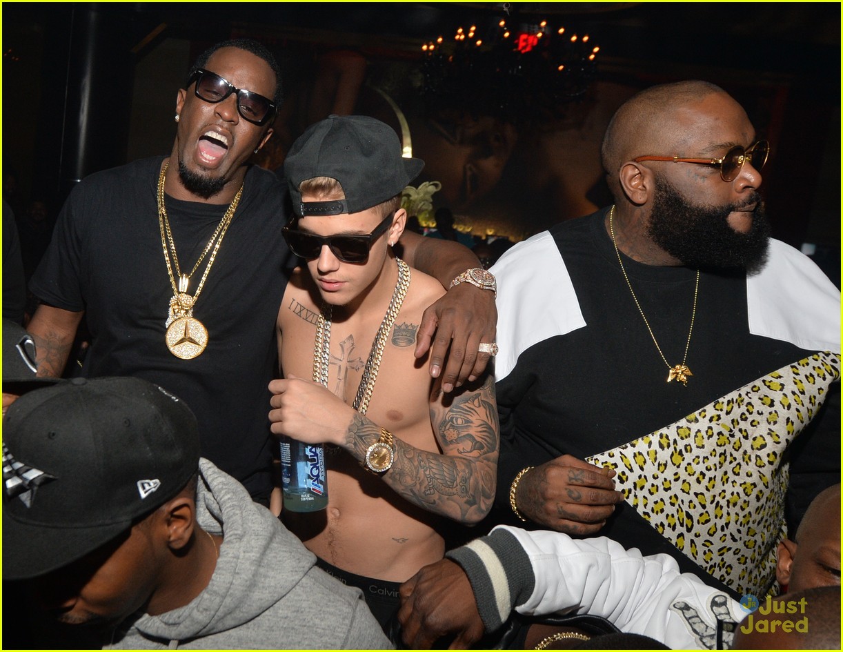 justin bieber goes shirtless parties in underwear with sean diddy combs 01