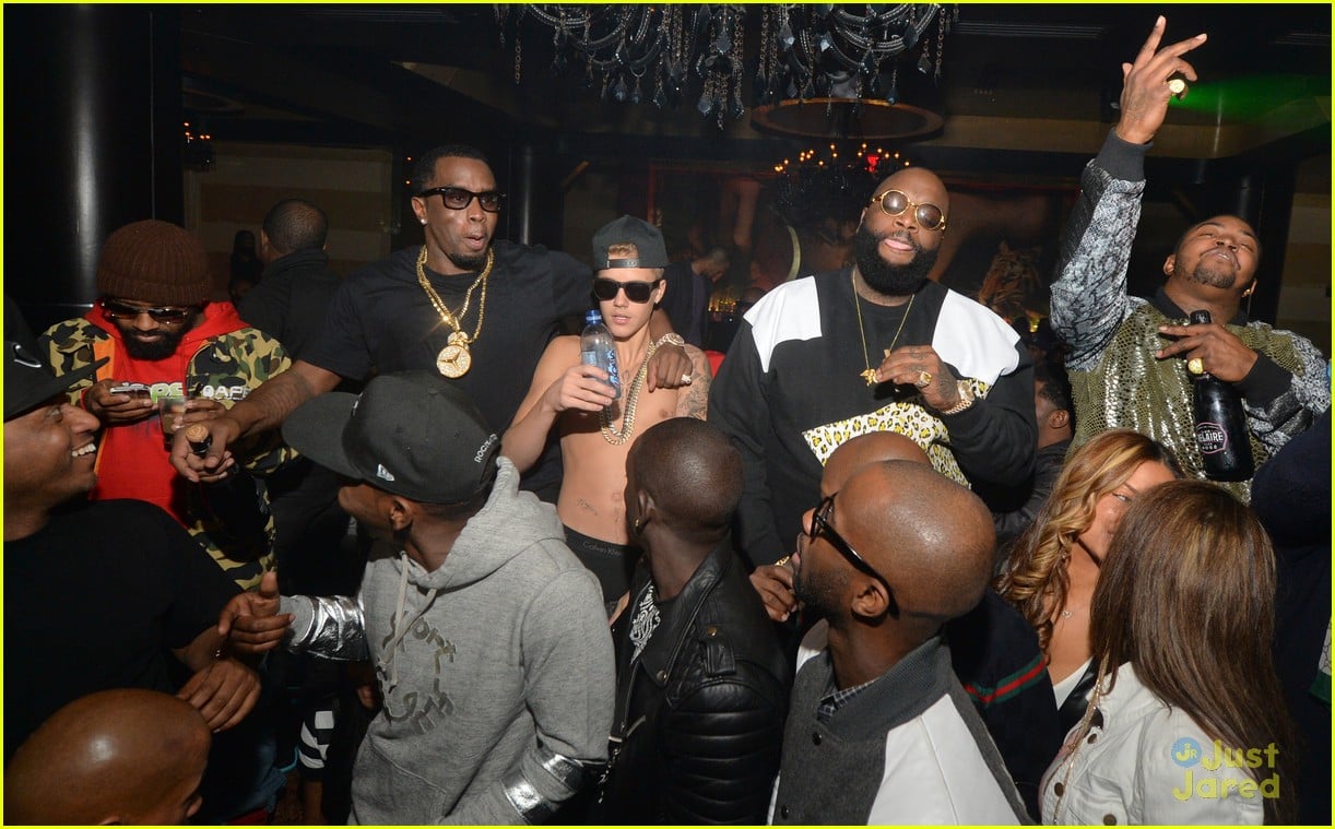 justin bieber goes shirtless parties in underwear with sean diddy combs 02