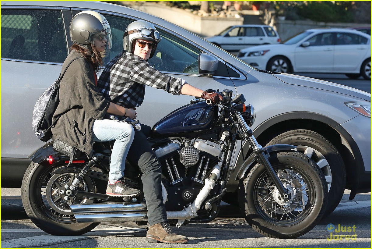 josh hutcherson motorcycle spin with mystery gal 01