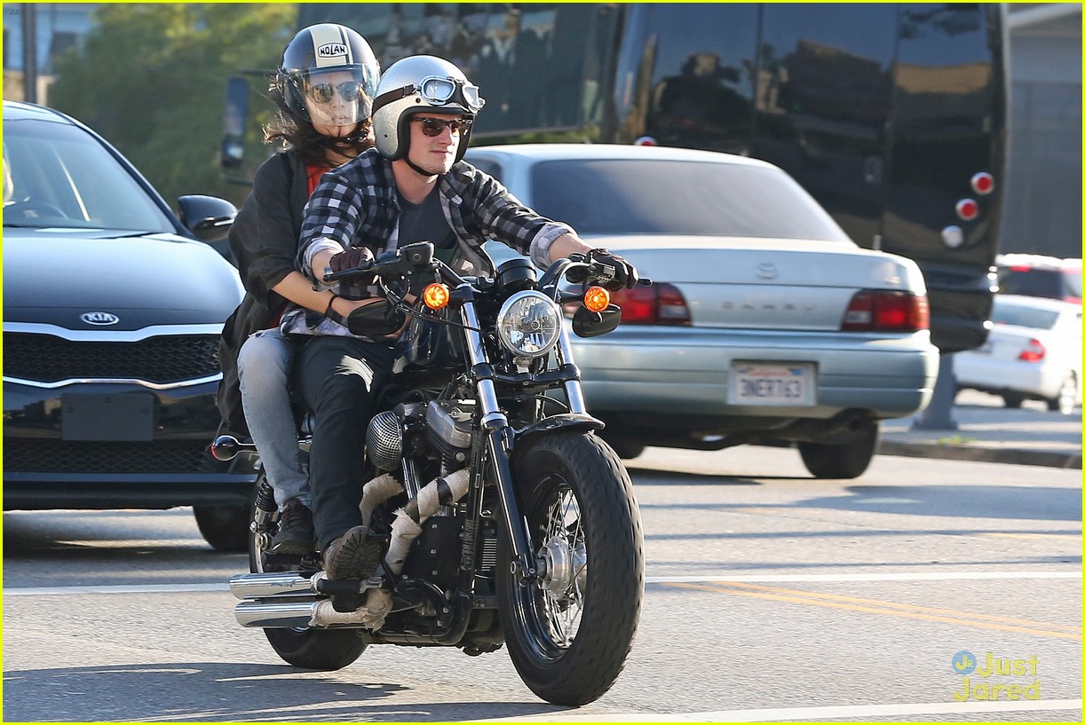 josh hutcherson motorcycle spin with mystery gal 13