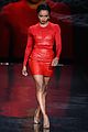 kat graham ireland baldwin red dress fashion show 2014 13