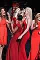 kat graham ireland baldwin red dress fashion show 2014 16