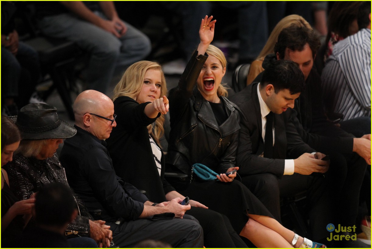 dianna agron courtside lakers glee 100th episode 07