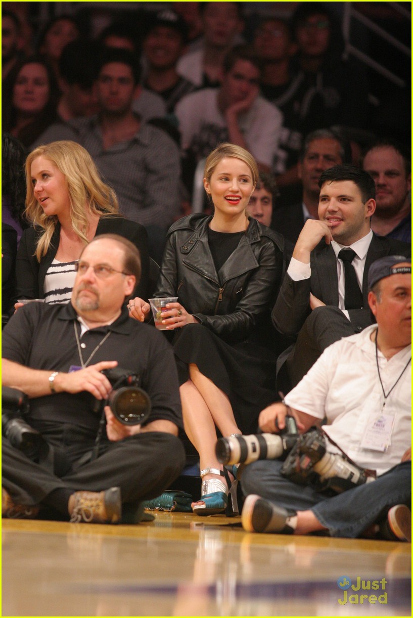 dianna agron courtside lakers glee 100th episode 08