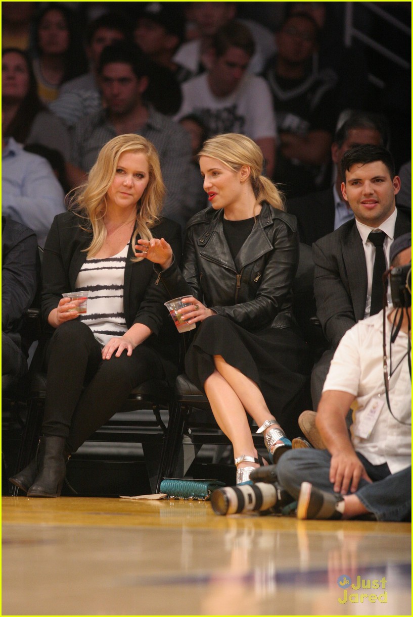 dianna agron courtside lakers glee 100th episode 09