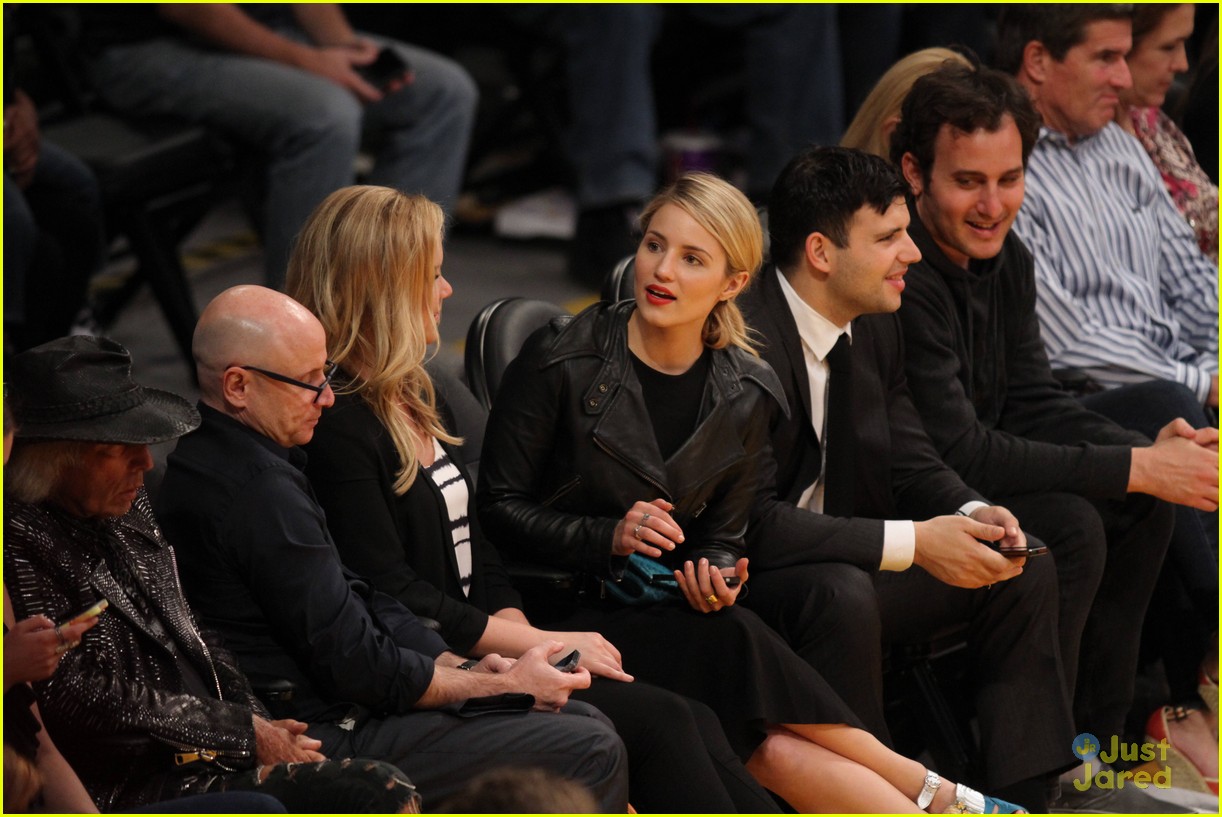 dianna agron courtside lakers glee 100th episode 11