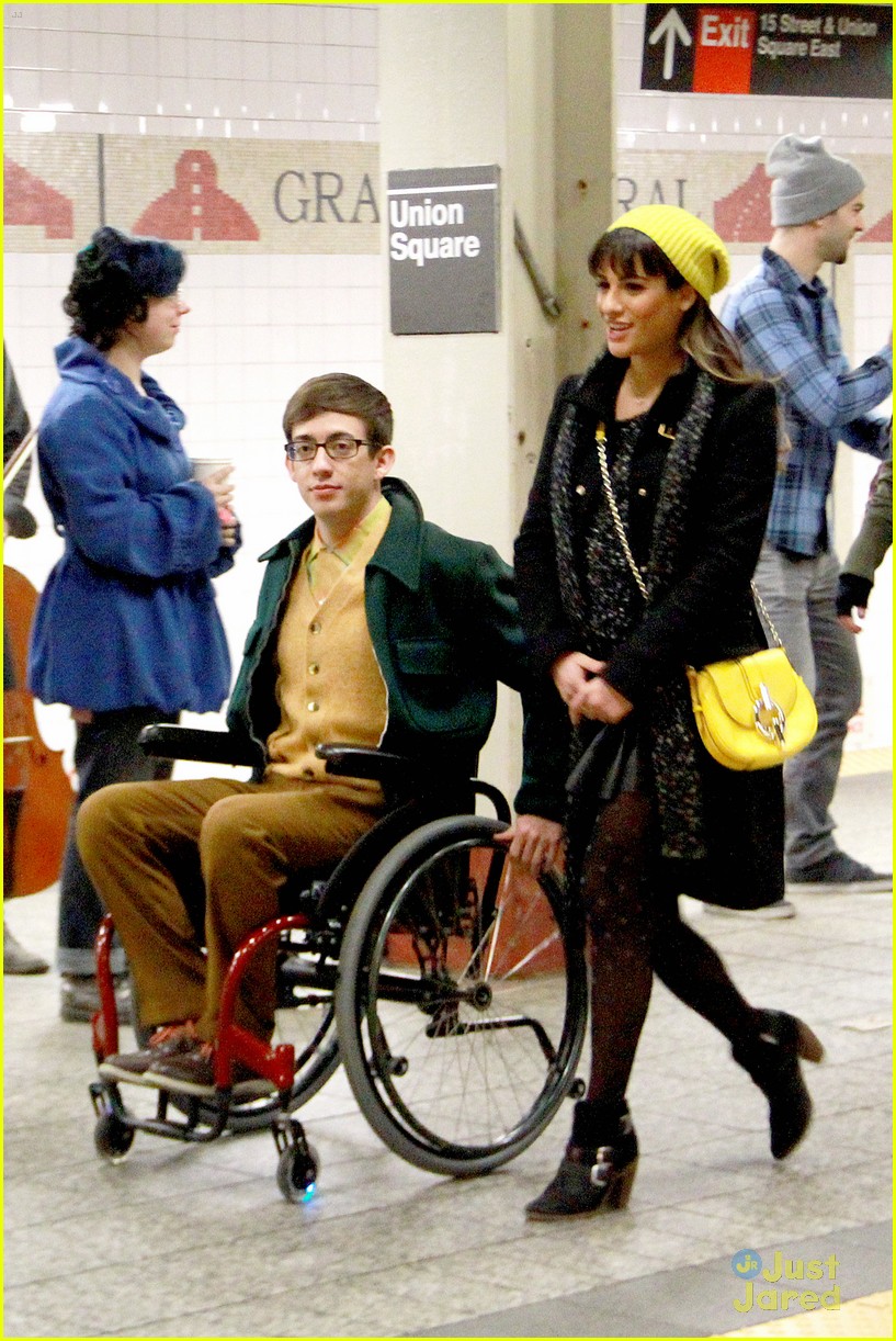 lea michele kevin mchale glee grand central 07
