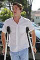 patrick schwarzenegger spends easter sunday crutches 03
