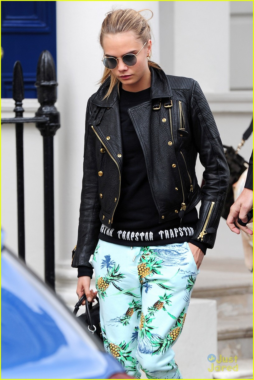 cara delevingne pineapple pants three outfits 03