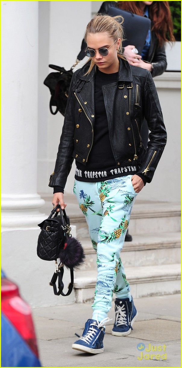 cara delevingne pineapple pants three outfits 17