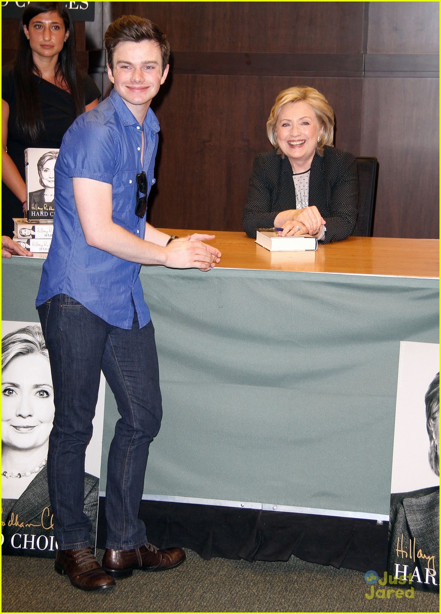 chris colfer hilary clinton book signing 01