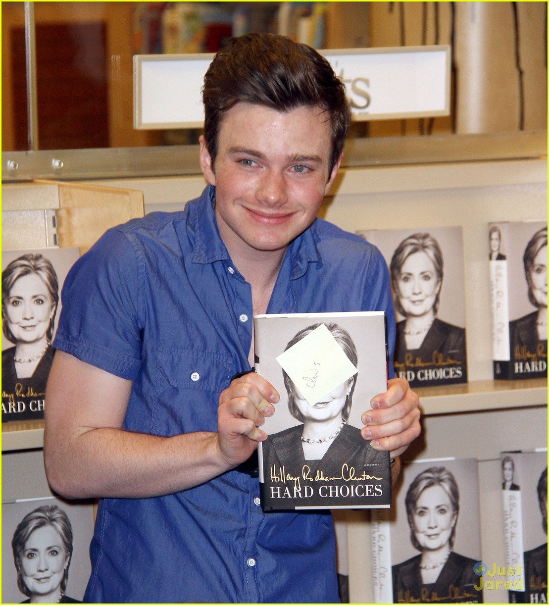 chris colfer hilary clinton book signing 05
