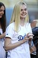 elle fanning first pitch dodgers game 07