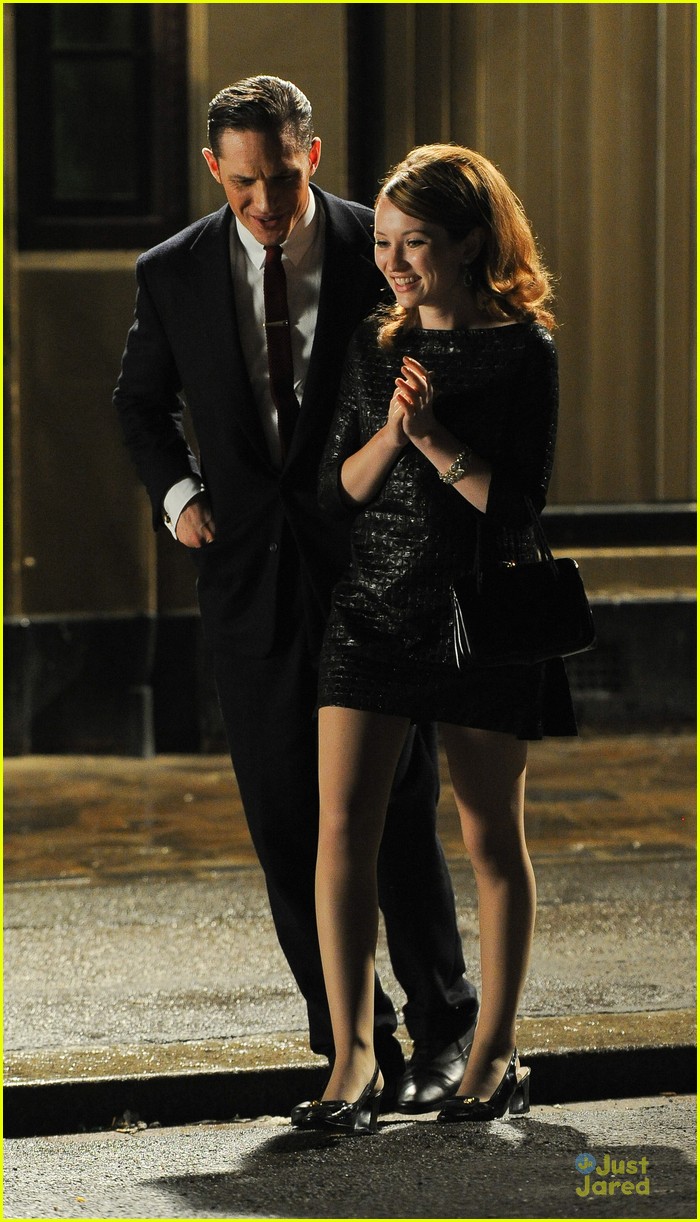 emily browning tom hardy look happy for legend night scenes 13