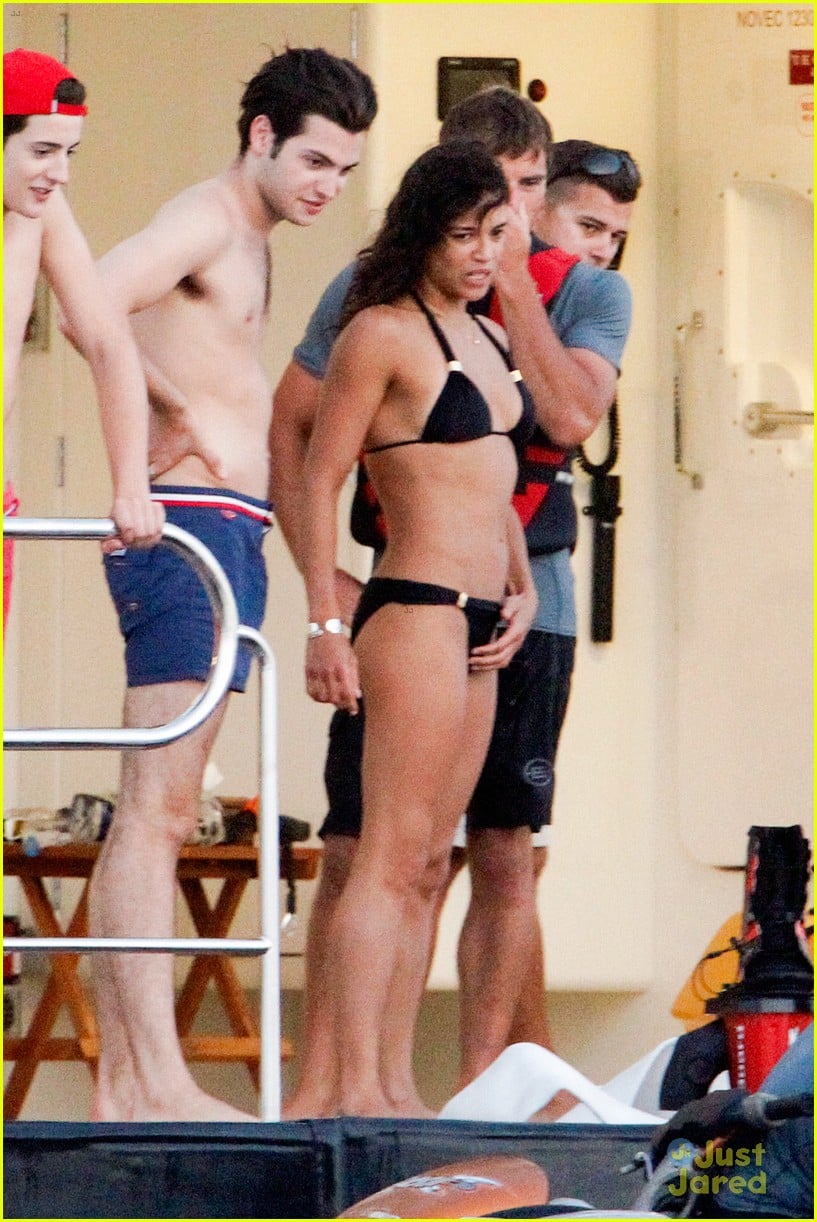 zac efron goes shirtless for jet ski fun with michelle rodriguez 01