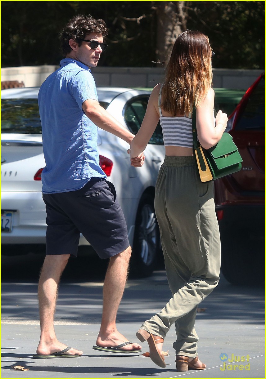 leighton meester adam brody share sweet embrace after lunch 06