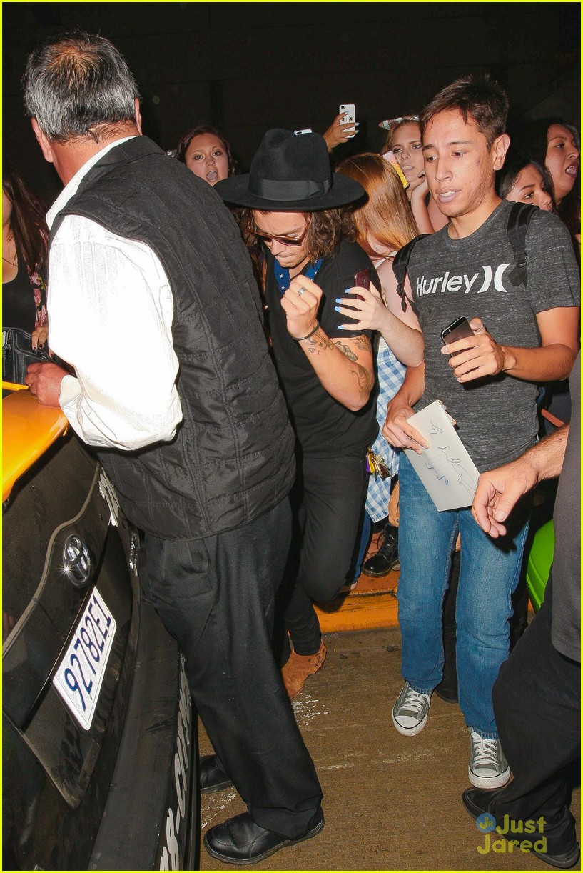 harry styles mobbed by fans lax 10